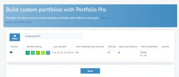 Bondora - Portfolio Pro